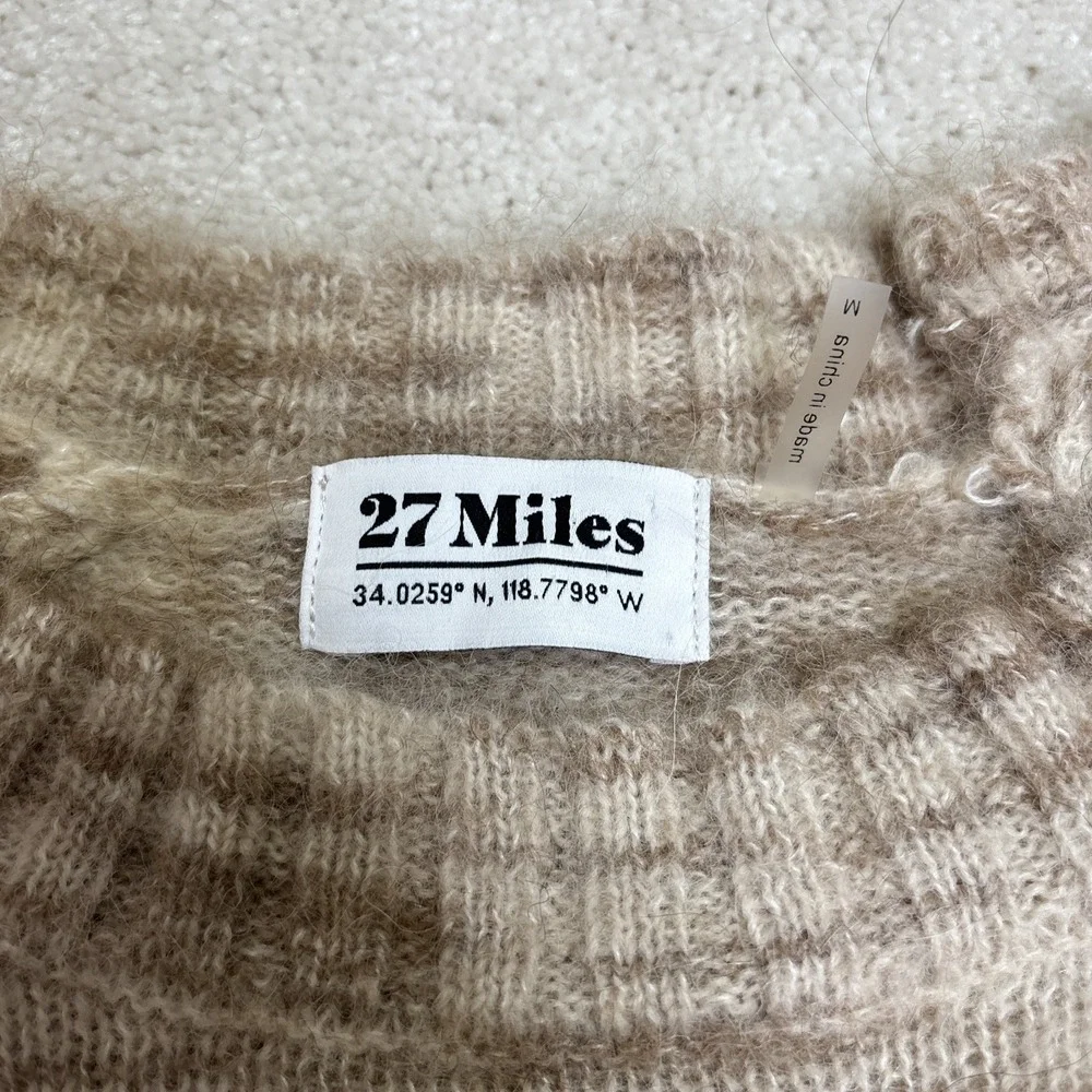 27 Miles Striped Bohemian Sweater Long Sleeve Alpaca Wool Blend Size Medium - Picture 3 of 9